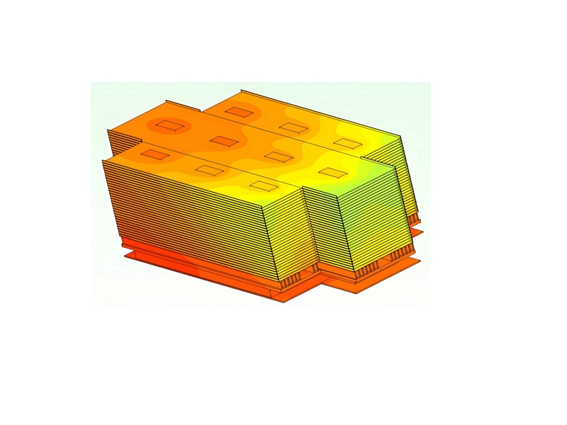 CFD simulation temperature distribution of server cooling system