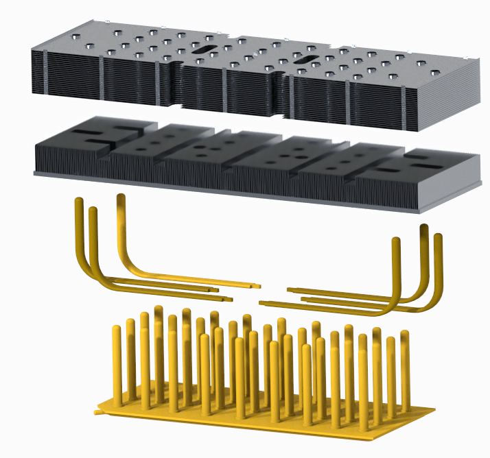 3D Vapor Chamber and extended-fin cooling architecture for high-power switch